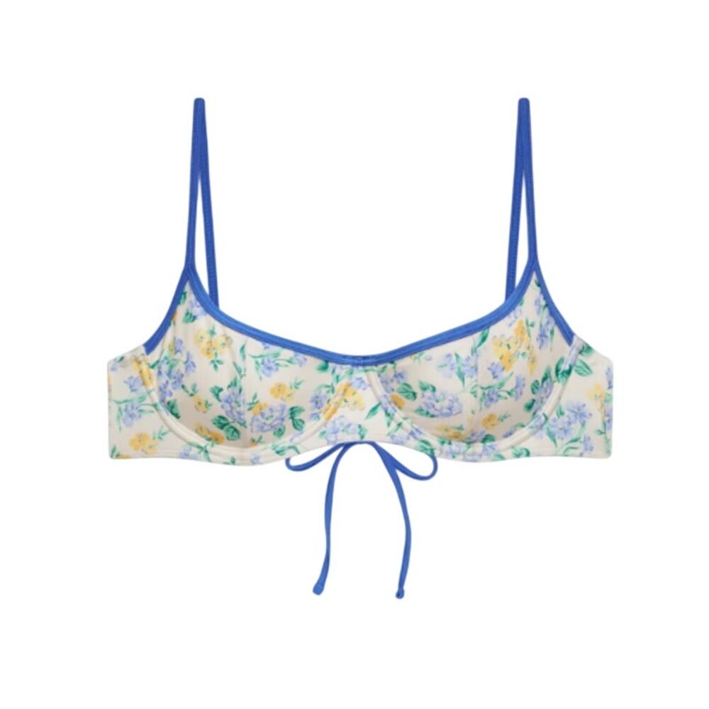 Frankies Bikinis Women's Coastal Floral Cola Shine Underwire Bikini Top Size L - Picture 11 of 11
